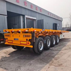Semirremolque de Plataforma Plana de Alta Calidad, 4 Ejes, 40-60 Toneladas de Carga Útil, Transportador de Contenedores, Suministro de Fábrica China - Product Image 3