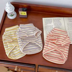 เสื้อผ้าสัตว์เลี้ยงใหม่สำหรับฤดูใบไม้ร่วง ลายทางน่ารักสำหรับ<span class=keywords><strong>แมว</strong></span>และสุนัข ผ้าฮู้ดดี้เนื้อนุ่ม ระบายอากาศได้ดี ทันสมัยและใช้งานได้หลากหลาย - Product Image 2