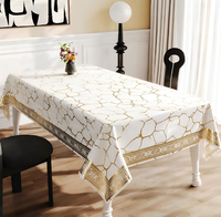 Nappe de table de luxe en PVC craquelé turquoise doré, tailles personnalisées, imprimée, imperméable, anti-taches, écologique, protection de table de banquet