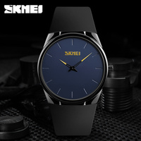 Montre-bracelet à quartz élégante pour homme SKMEI 1601s populaire, boîtier en alliage de zinc, bracelet en PU, étanche 30M, montre décontractée minimaliste pour les affaires