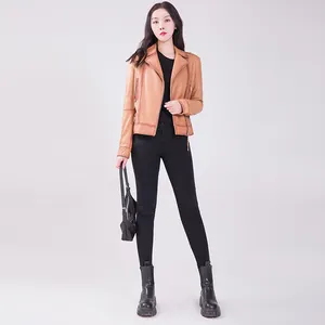 Hot selling wholesale Fashion Outdoor Fall And Winter Fashion Istanbul Ladies Long Sleeve Genuine Lamb Jackets Leather
