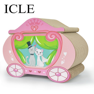 Lembo di gatto con lettiera personalizzata <span class=keywords><strong>per</strong></span> <span class=keywords><strong>gatti</strong></span>-casa rosa dei funghi della principessa-gratta e vinci in carta ondulata - Product Image 2