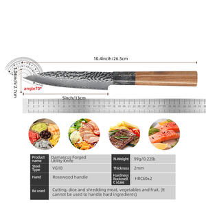 มีดเชฟเหล็กดามัสกัส VG10 ตีขึ้นรูปด้วยมือ ลายตอก  มีดเชฟญี่ปุ่นพิเศษ สำหรับหั่นผัก มีดเชฟสำหรับใช้ในบ้าน - Product Image 5