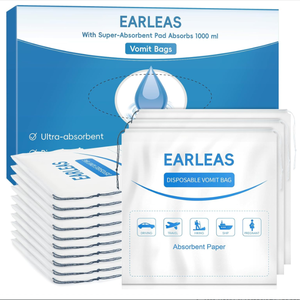 שקיות הקאה חד פעמיות סופגות מודפסות בגרבורה מ-LDPE עם שרוך לנשים בהריון, חולים, מכוניות, מטוסים, חוץ - מותג GWT - Product Image 2