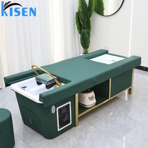 Kisen Lit de lavage de cheveux professionnel le plus vendu avec bac à pédicure, machine de spa capillaire à circulation d'eau et fumigation - Product Image 2