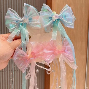 YANE nouveaux accessoires pour cheveux sur les pinces à cheveux fée coréenne pour les filles et l'arc en tulle et la <span class=keywords><strong>pince</strong></span> à cheveux sirène pour les enfants - Product Image 4