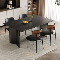 Table à manger DW1379 Quanu, style italien minimaliste, pieds en acier inoxydable, table à manger de style italien, table à manger complète pour la maison, moderne