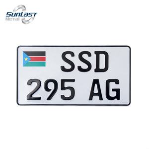 28x20cm de estilo europeo blanco reflectante negro metal de aluminio del coche licencia número de placas - Product Image 4