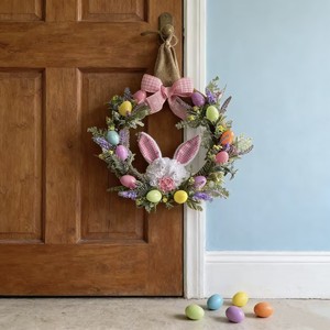 Decorazioni Pasquali <span class=keywords><strong>per</strong></span> la <span class=keywords><strong>Casa</strong></span>, Ghirlanda Floreale Rosa e Bianca <span class=keywords><strong>per</strong></span> Porta, Corona Pasquale con Croce - Product Image 1