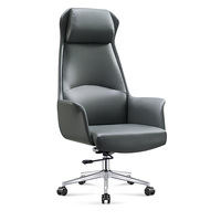 Chaise de bureau de direction - Modèle Mermaid Designer en PU, ergonomique, avec structure en bois, réglable en hauteur, pivotante, style minimaliste moderne, avec accoudoirs