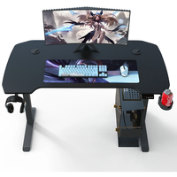 Escritorio de Computadora Ergonómico Moderno Wquantum con Portavasos, Mesa Ajustable en Altura para Trabajar Sentado o De Pie (Superficie de Metal y Madera)