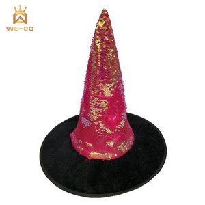 Décoration cosplay halloween <span class=keywords><strong>chapeau</strong></span> sequin femmes halloween feutre <span class=keywords><strong>chapeau</strong></span> de sorcière - Product Image 4
