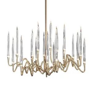 Candle glass decorative chandelier Modern indoor lighting brass led luxury chandelier G9