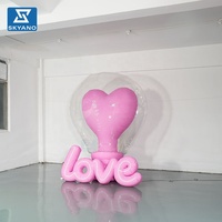 Modèle de bulbe gonflable personnalisé avec slogans en lettres pour la Saint-Valentin en plein air, activités Qixi, décoration romantique
