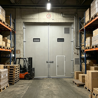 Porte battante industrielle pour atelier, entrepôt, usine, en acier laminé à froid, isolation thermique
