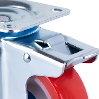 Roue pivotante de 8 pouces avec frein intégré, type européen, pour chariot industriel et équipement lourd
