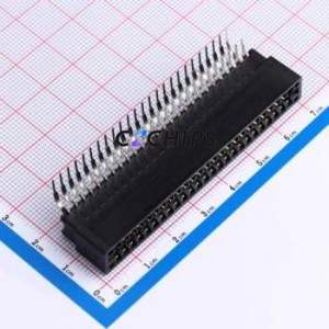 ER50BGFBK Gold Finger Connector Bent Lead Through Hole,P=2.54mm Connector EDGE SLOT 2.54mm 50P Right Angle Insert - Product Image 1