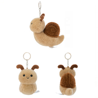Porte-clés en peluche mignon (escargot, abeille, coccinelle), doux et rembourré, breloque de sac, cadeaux pour enfants, vente en gros, fabricant sur mesure