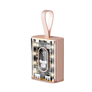 Fashion Transparent Charging Power Bank Cartoon Design 20000 MAh Large Capacity Portable Power Supply Promotional Gift