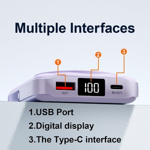 Chargeur sans fil portable ultra-fin 10000 mAh avec affichage numérique et support magnétique, idéal pour la recharge de téléphones - Product Image 3