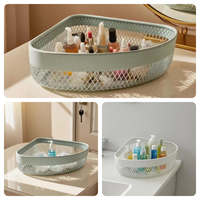 Panier de rangement métallique pour cosmétiques, shampoing, salle de bain, panier d'angle, accessoires de rangement pour la maison