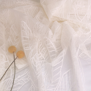 2022 design di design ricamato 100% italiano poliestere rosa puro jacquard di tacchino voile bianco puro moderno soggiorno tende - Product Image 6