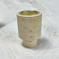 Articles d'ameublement décoratifs, porte-bougie en pierre de travertin naturelle pour salon, couloir, chambre d'hôtel