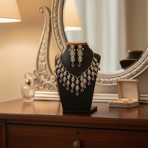 Juego de Collar con Diamantes Rojos Americanos Jewelemarket, Chapado en Oro 11065543RD, Joyería Fina Elegante - Product Image 3