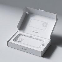 Caja personalizada para teléfono móvil, caja de embalaje, caja de cartón para teléfono, productos impresos 3c, envío por correo, embalaje de papel con gancho para colgar