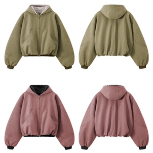 Chaqueta de Invierno Estilo Vintage para Hombre, Nueva Tendencia, Felpa Corta con Capucha de Color en Contraste, Talla XL, Material de Lona, Estilo Urbano - Product Image 2