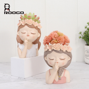 Vaso da Fiori Roogo da 4 Pollici in Resina Fornitore di Tendenza Nuovo Design Fata Portavasi per Piante Grasse da Casa e Giardino all'Ingrosso con Drenaggio - Product Image 4