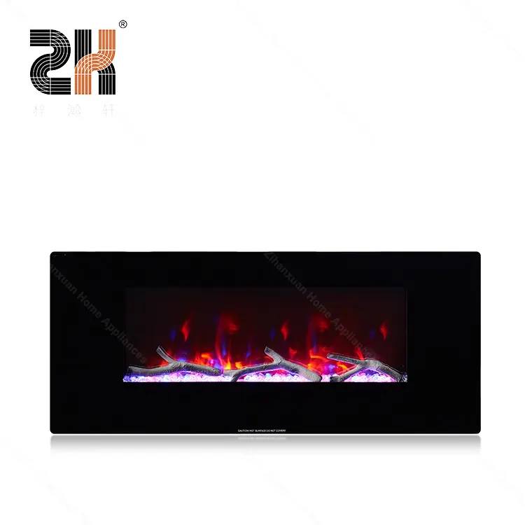 Modern 42 LED dekoratif alev duvara monte elektrikli şömine ısıtıcı uzaktan kumanda ile