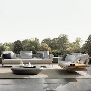 Ensemble de canapés en rotin d'extérieur, meubles de jardin contemporains en teck, résistants aux intempéries, 6 places - Product Image 5