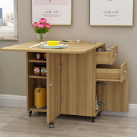 Mesa de Comedor de Lujo Elegante, Juego de Muebles de Madera para Sala de Estar, Mesa Extensible con Soporte, Mesas Plegables Estilo Japonés para Camping