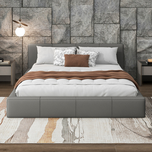 Ensemble de meubles de chambre à coucher en tissu, fabrication chinoise, vente en gros, cadre de lit moderne de luxe, lit rembourré - Product Image 1