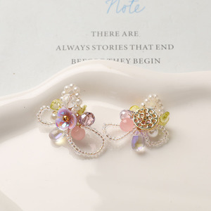 Thanh Lịch Đầy Màu Sắc Pha Lê Hạt Stud Bông Tai Handmade Đính Cườm Chuỗi Hoa Bông Tai Quyến Rũ Cho Người Phụ Nữ Cô Gái Đồ Trang Sức - Product Image 2