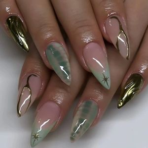 Alta calidad al por mayor 24 unids/caja Prensa en uñas precio <span class=keywords><strong>bailarina</strong></span> ataúd almendra puntiaguda cubierta completa uñas artificiales falsas - Product Image 4