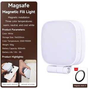 Mini lampe d'appoint LED magnétique portable M27 avec support de téléphone et miroir pour selfie et vidéo en direct sur téléphone portable - Product Image 4