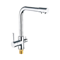 Robinet de cuisine moderne classique de luxe à boire directement, monté sur le plan de travail, corps en laiton, commande thermostatique, poignée unique, poli