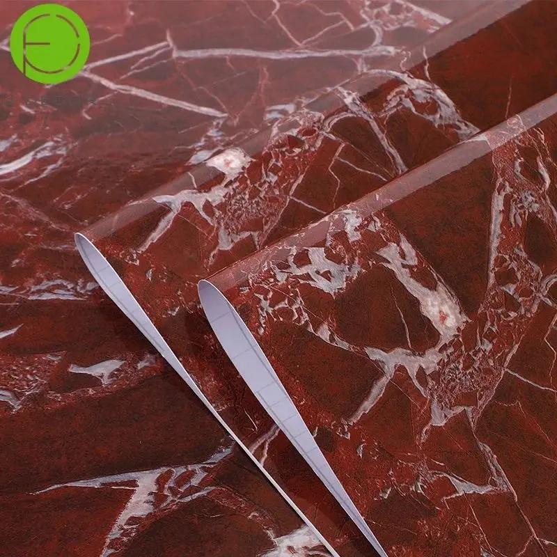 UDK red marble wallpaper vinyl modern peel off and stick marble design interior film