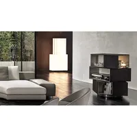Meja Samping Bundar Kayu Kecil Modern Mewah Model Panel Ganda, Terlaris untuk Rumah, Kamar Tidur, Ruang Tamu