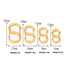 Zoryn Cierre de titanio en forma de S, mini cierre de resorte de doble cabezal, titanio puro, galvanizado al vacío, accesorios de joyería - Product Image 3