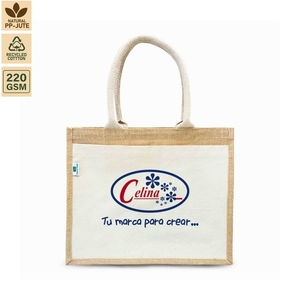 Bolsa de Yute Natural Celina, Bolsa de Compras Reutilizable Ecológica para Supermercado, Oficina, Viajes, Playa, Compras Diarias, Regalos - Product Image 1