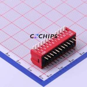 DP-12RP DIP Switch Through hole Component (THT) Switch Piano Key Single Pole Single Throw 12 2.54mm - Product Image 1