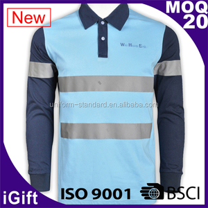 IS09001/BSCI fábrica de seguridad <span class=keywords><strong>reflectante</strong></span> <span class=keywords><strong>trabajo</strong></span> Camisa de algodón de la vida <span class=keywords><strong>polo</strong></span> camiseta - Product Image 5
