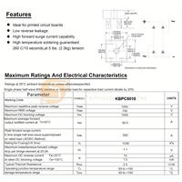 5 piezas de rectificador de puente KBPC 10A-50A 1000V (KBPC1510 KBPC2504 KBPC2510 KBPC3510 KBPC5010)
