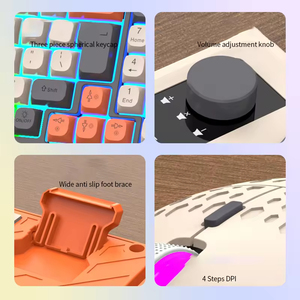 Wholesale USB Membrane 98-Key 6-Key Anti-Ghosting <b>Wired</b> Computer Game <b>Keyboard</b> with Multi-color Keycap Anti-slip Foot Bracket - Product Image 2