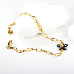Star Shape Zinc Alloy Bracelet With <b>Abalone</b> <b>Shell</b> Inlay For Gift Fashion Jewelry - Product Image 3