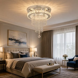 Lustres suspendus classiques en cristal K9 chromé de luxe moderne pour la décoration intérieure - Product Image 4