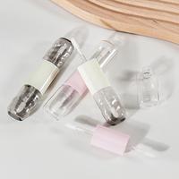 Rond 2 en 1 Conteneur de brillant à lèvres à double extrémité Maquillage cosmétique Tube de rouge à lèvres double face transparent Emballage Tube en plastique 6.6ml